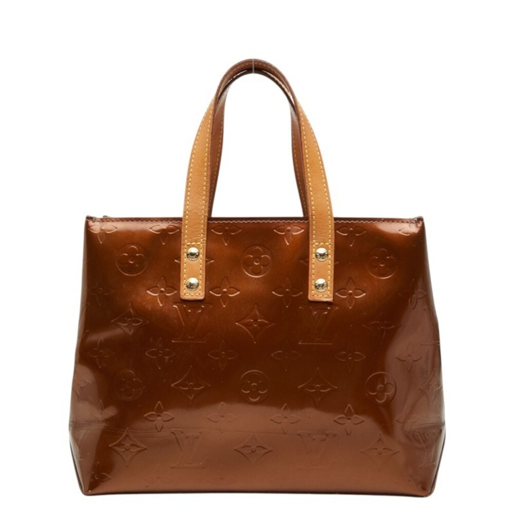 Louis Vuitton Monogram Vernis Lead PM Handbag M91146 Bronze Brown Patent Leat...